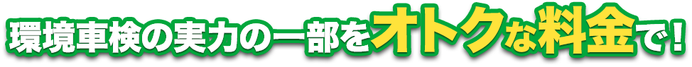 環境車検の実力の一部をオトクな料金で！